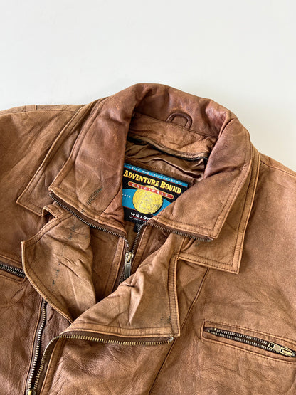 !                                                                                                              Adventure Bond Original Leather Jacket (XL)