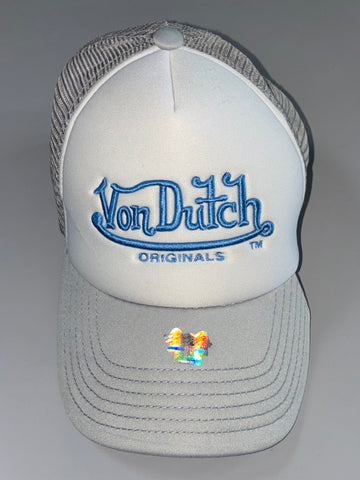 Von Dutch Trucker Cap – Grey/White Mesh (Adjustable)