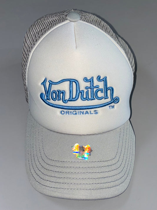 Von Dutch Trucker Cap – Grey/White Mesh (Adjustable)