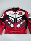 Yamaha R-Series Colorblock Appliqué Mesh Motorsport Racing Jacket Leather Patches ((Paded)(M)