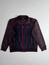 Adidas Track Jacket  Brown/Navy Colorblock, Red Trim Retro Zip-Up (L)