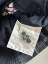 Vintage Gipsy Navy Blue Leather Racer Jacket – Contrast Stitch Women’s (S)