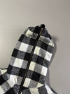 Base Control Buffalo Check Quilted Hooded Jacket – Black/White -(S)
