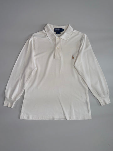 Polo Ralph Lauren | White Longsleeve Polo | (XS)