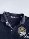 Big Train Osaka Japanese Embroidered Samurai Crest Black Polo T-Shirt (XL/2XL)