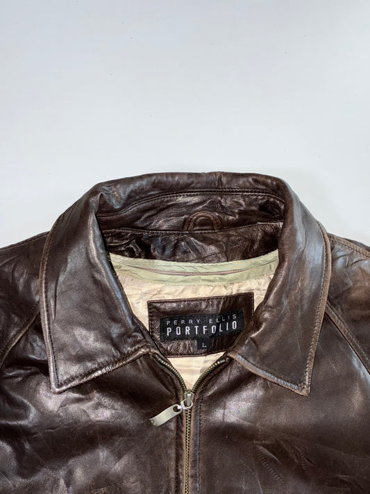 Perry Ellis Premium Original Leather Jacket (XL)