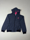 Vintage Nike Running Navy Pink Zip-Up Hoodie (S)