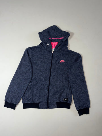 Vintage Nike Running Navy Pink Zip-Up Hoodie (S)