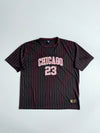 FSBN Chicago 23 Pinstripe Jersey T-Shirt – Black/Red (3XL)