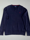 Polo Ralph Lauren Navy V-Neck Knit Sweater |  (M)