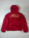 Y2K Banana Seven Red Hooded Bomber Jacket Embroidered (M/L)
