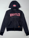 Roots Whistler Canada Full-Zip Hoodie – Black/Grey Marle, (XS)