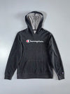 Champion Charcoal Grey Script Logo Hoodie – Size (S)