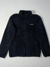 Vintage Columbia Black Sherpa Fleece Zip-Up Jacket (M)