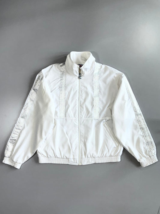 Reebok Vintage Silver Tape Windbreaker Jacket (M)