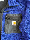 Carhartt WIP Royal Blue Sherpa Fleece Jacket – Nylon Pocket (M)