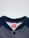 Puma Varsity Snap Button Bomber Sweatshirt – Grey/Navy (S/M)