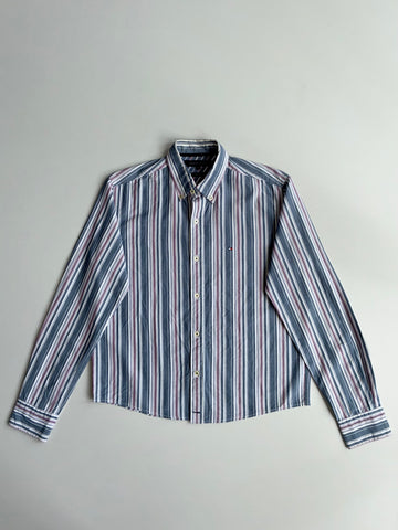 Tommy Hilfiger | Navy Red & White Stripe Vintage Fit Shirt | (M)