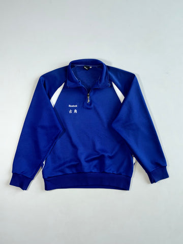 Reebok Japanese Kanji Quarter Zip Track Top – Royal Blue (M)