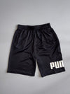 Puma Logo Athletic Shorts Black White Youth (W:26) (L:19.5)