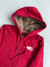 Roots Red Sherpa-Lined Zip Hoodie – Size (S)
