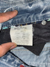 Japanese Vintage | Samurai Embroidered Distressed Jeans | Grey Wash (W:28|L:43)