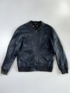 PS Paul Smith Navy Leather Bomber Jacket (M)
