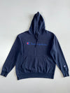 Champion Navy Script Logo Hoodie (M)