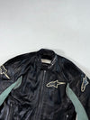 Alpinestars Black & Grey Cowhide Leather Racing Jacket – Perforated Moto Biker Padded (S)