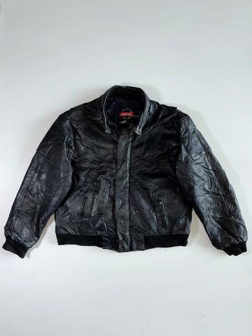 Duratrak Thinsulate Black Leather Bomber Jacket (XL/2XL)