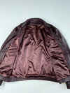 Vintage Burgundy Leather Bomber Jacket (M)