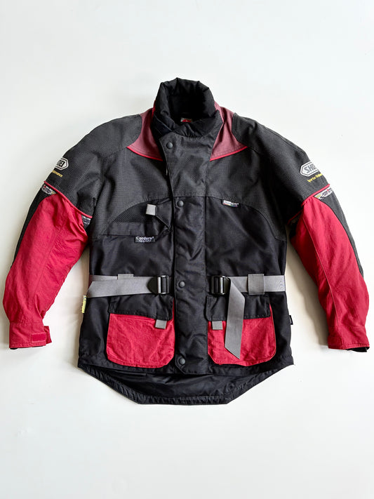 Vintage Shoei Cordura Motorcycle Riding Jacket – Black & Red (S)