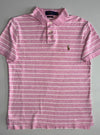 Polo Ralph Lauren Striped Custom Slim Fit Polo – Pink/White (S)