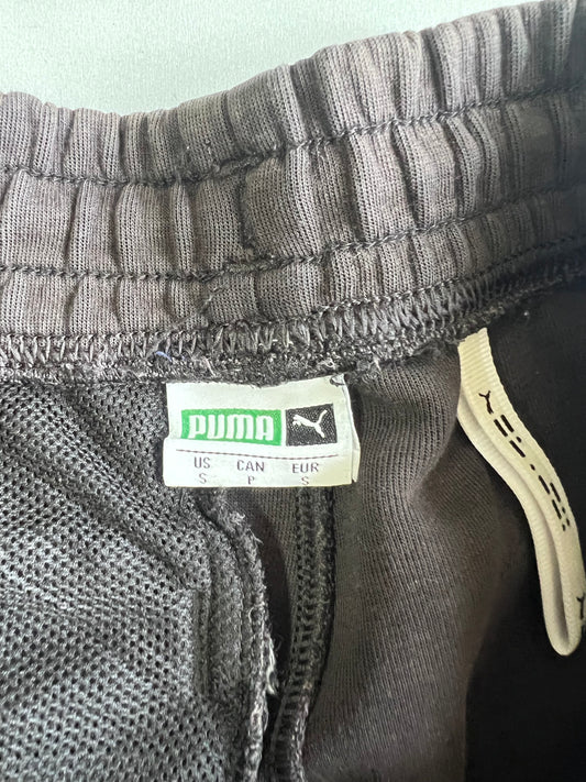 Puma Black Sweat Shorts White Drawstring Logo (W:30) (L:17.5)