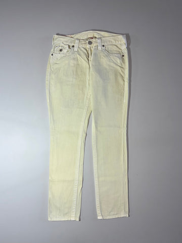 Y2K True Religion Made in USA Low Rise Jeans – Cream (W:32) (L:40)