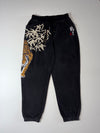Japanese Tiger & Bamboo Embroidered Black Joggers – Sukajan Style – (W:30) (L:41)
