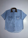 Carhartt Corduroy-Collar Chambray Short Sleeve Shirt – Light Blue (2XL)
