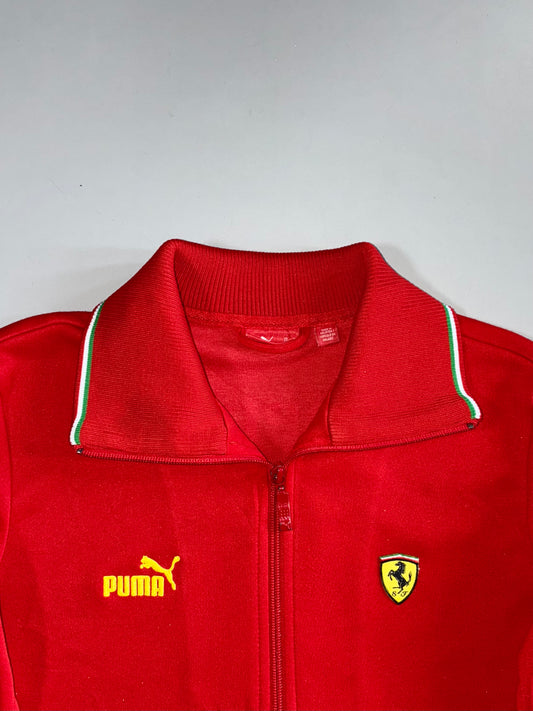Puma x Scuderia Ferrari Campioni Prancing Horse Crest Italian Tricolor Tipped Red Full-Zip Track Jacket (S)