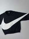 Nike Black & White Big Swoosh Windbreaker Jacket (M)