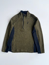 Spyder Olive Green Black Quarter-Zip Fleece Pullover (XL)