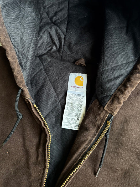 Carhartt | Brown Hooded Active Jacket | (XL/2XL)