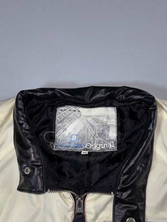 BSV Racing Team Cream & Black Union Jack Moto Jacket (Bronx Original) (M)