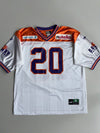 Vintage Puma #20 American Football Jersey – White & Orange Graphic Sports Tee (2XL)