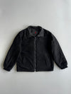 Reversible Jacket | Nylon Windbreaker & Fleece | Black with White Stripe Sleeves | Inspired Piece (S/M)