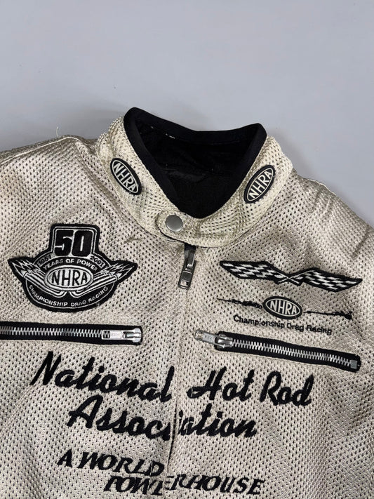 NHRA National Hot Rod Association “A World Powerhouse” 50th Anniversary Vintage Mesh Racing Jacket (Paded) (S)