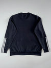 Adidas | Black 3-Stripe Crewneck (XL)