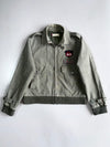 Vintage Levi’s EST. 53 Patch Military Harrington Jacket | Faded Olive Green | Ribbed Hem | Embroidered Patches (L)