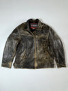 Vintage Bikers Leather Jacket Motorcycle Jacket | Heavyweight Moto Jacket (2XL)