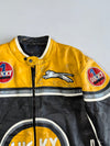 Lucky One by Makson | Patch Graphics Racing | Leather Moto Jacket (Paded)(XL)