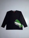 Puma Big Logo Long Sleeve Tee – Black/Green, (XL)
